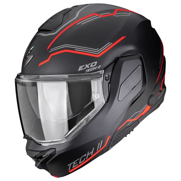 Casque Modulable Scorpion Exo-Tech II Dash Matt Black Silver Red