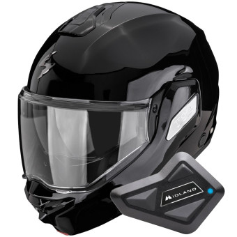 Casque Modulable Scorpion Exo-Tech II Solid Black + Kit Bluetooth BT Mini