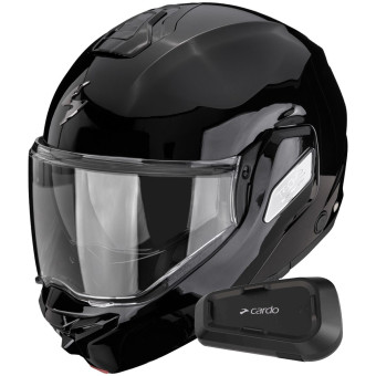 Casque Modulable Scorpion Exo-Tech II Solid Black + Kit Bluetooth Spirit