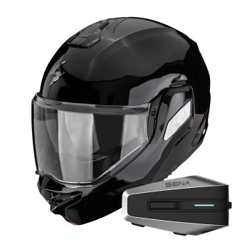 Casque Modulable Scorpion Exo-Tech II Solid Black + Kit Bluetooth Vortex HD Casque Modulable Scorpion Exo-Tech II Solid Black + Kit Bluetooth Vortex HD