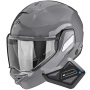 Casque Modulable Scorpion Exo-Tech II Solid Cement Grey + Kit Bluetooth BT Mini