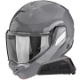Casque Modulable Scorpion Exo-Tech II Solid Cement Grey + Kit bluetooth Exo-Com Link-1