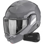 Casque Modulable Scorpion Exo-Tech II Solid Cement Grey + Kit Bluetooth Spirit