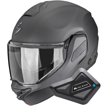 Casque Modulable Scorpion Exo-Tech II Solid Matt Anthracite + Kit Bluetooth BT Mini