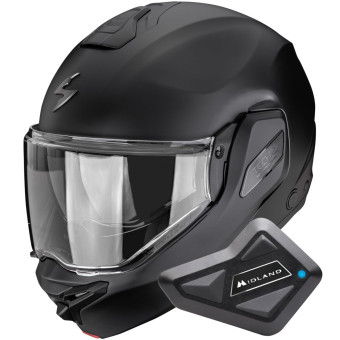 Casque Modulable Scorpion Exo-Tech II Solid Matt Black + Kit Bluetooth BT Mini