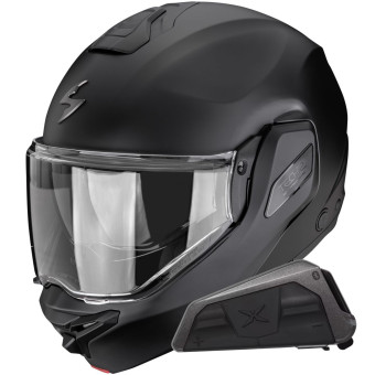 Casque Modulable Scorpion Exo-Tech II Solid Matt Black + Kit bluetooth Exo-Com Link-1