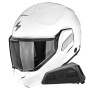 Casque Modulable Scorpion Exo-Tech II Solid White + Kit bluetooth Exo-Com Link-1