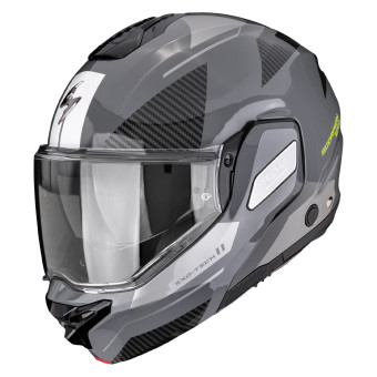 Casque Modulable Scorpion Exo-Tech II Void Silver Neon Yellow