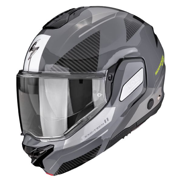 Casque Modulable Scorpion Exo-Tech II Void Silver Neon Yellow