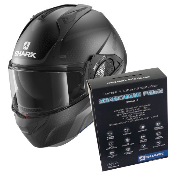 Pack Casque + Kit bluetooth et intercoms : Shark EVO GT Encke Mat KAA + Kit  Bluetooth Sharktooth Prime | iCasque.com