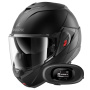 Casque Modulable Shark Oxo Blank Mat KMA + Kit bluetooth 5R Lite Solo