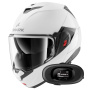 Casque Modulable Shark Oxo Blank W05 + Kit bluetooth 5R Lite Solo