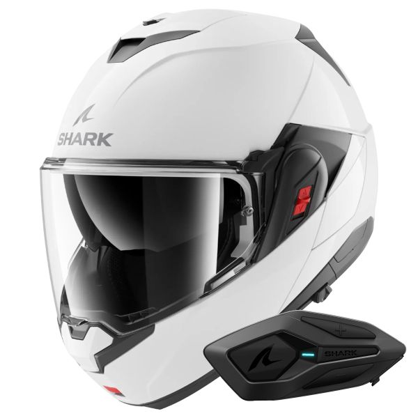 Casque Modulable Shark Oxo Blank W05 + Kit Bluetooth Sena for Shark Casque Modulable Shark Oxo Blank W05 + Kit Bluetooth Sena for Shark