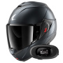 Casque Modulable Shark Oxo Dark Shadow Mat B16 + Kit bluetooth 5R Lite Solo