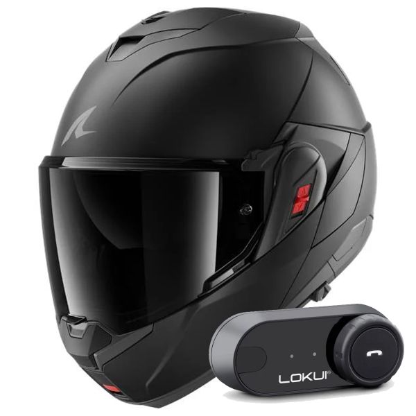 Casque Modulable Shark Oxo Dark Shadow Mat KMA + Kit Bluetooth Lokui K30 Casque Modulable Shark Oxo Dark Shadow Mat KMA + Kit Bluetooth Lokui K30