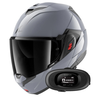 Casque Modulable Shark Oxo Dark Shadow S05 + Kit bluetooth 5R Lite Solo