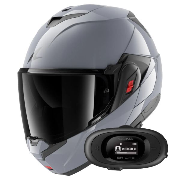 Casque Modulable Shark Oxo Dark Shadow S05 + Kit bluetooth 5R Lite Solo