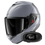 Casque Modulable Shark Oxo Dark Shadow S05 + Kit bluetooth 5R Lite Solo