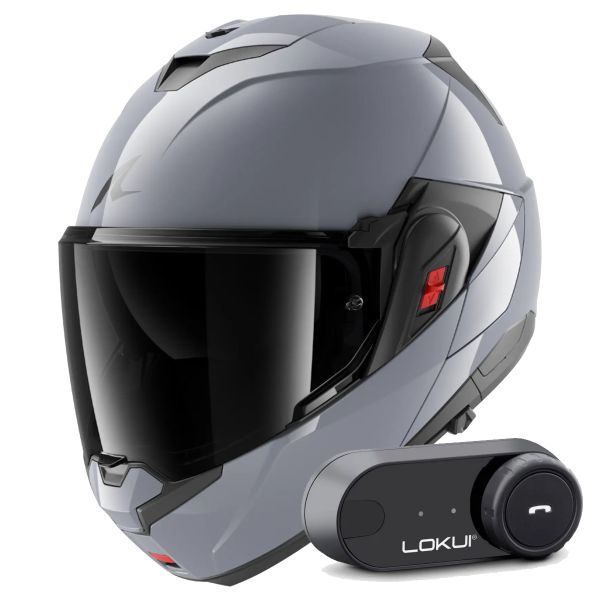 Casque Modulable Shark Oxo Dark Shadow S05 + Kit Bluetooth Lokui K30 Casque Modulable Shark Oxo Dark Shadow S05 + Kit Bluetooth Lokui K30