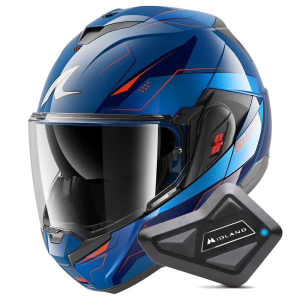 Casque Modulable Shark Oxo Mekarium BUO + Kit Bluetooth BT Mini