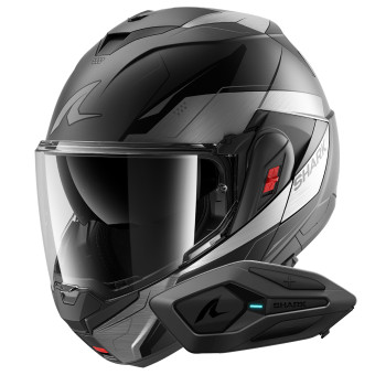 Casque Modulable Shark Oxo Mekarium Mat AUK + Kit Bluetooth Sena for Shark Solo