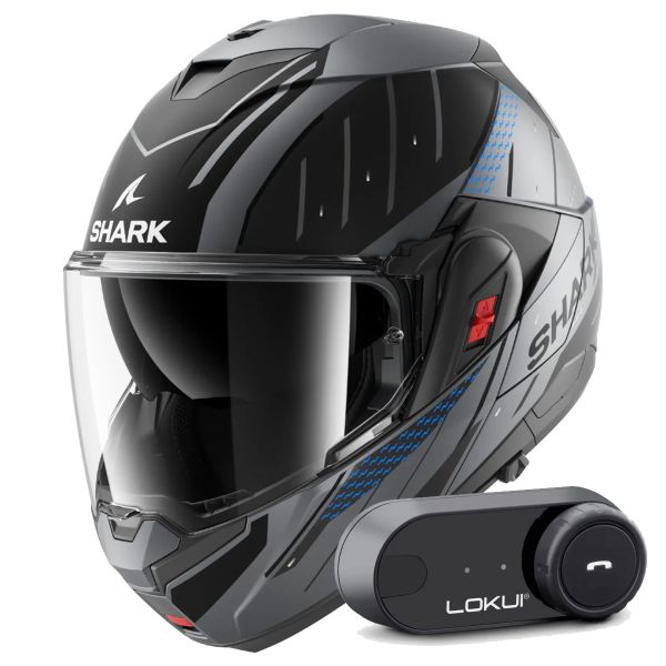 Casque Modulable Shark Oxo Rydger Mat ABK + Kit Bluetooth Lokui K30 Casque Modulable Shark Oxo Rydger Mat ABK + Kit Bluetooth Lokui K30