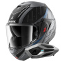 Casque Modulable Shark Oxo Rydger Mat ABK + Kit Bluetooth Sena for Shark Mesh Solo