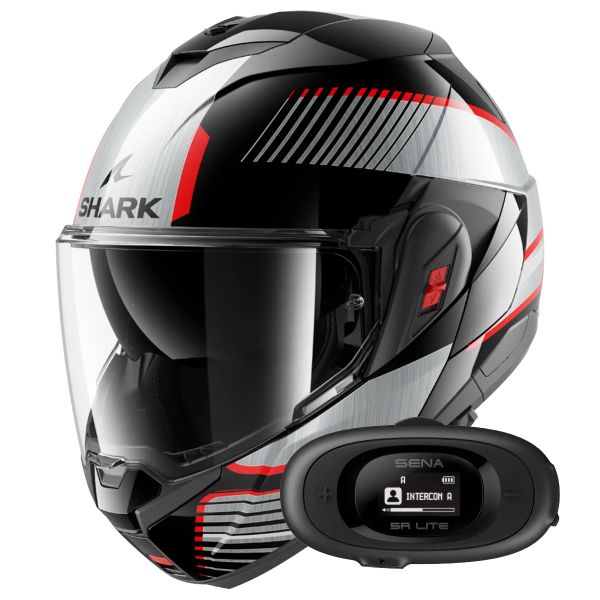 Casque Modulable Shark Oxo Sikter KUS + Kit bluetooth 5R Lite Solo