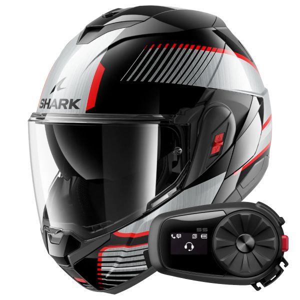 Casque Modulable Shark Oxo Sikter KUS + Kit Bluetooth 5S Solo Casque Modulable Shark Oxo Sikter KUS + Kit Bluetooth 5S Solo