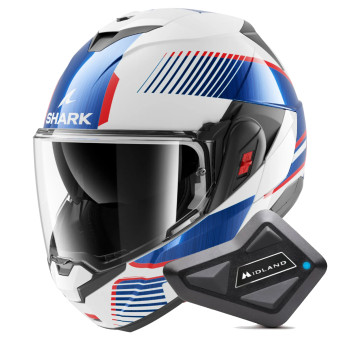 Casque Modulable Shark Oxo Sikter WUB + Kit Bluetooth BT Mini