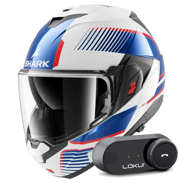 Casque Modulable Shark Oxo Sikter WUB + Kit Bluetooth Lokui K30 Casque Modulable Shark Oxo Sikter WUB + Kit Bluetooth Lokui K30