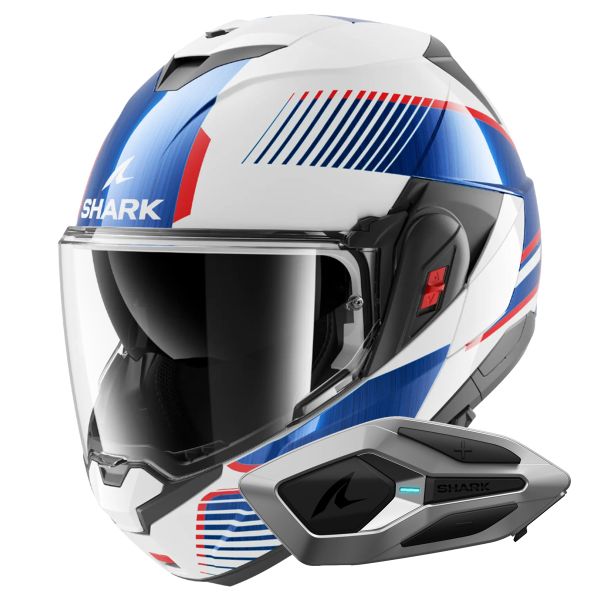 Casque Modulable Shark Oxo Sikter WUB + Kit Bluetooth Sena for Shark Mesh Solo