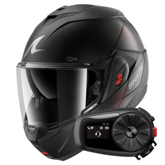 Casque Modulable Shark Oxo SP Lyne Mat KAA + Kit Bluetooth 5S Solo