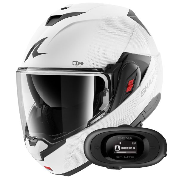 Casque Modulable Shark Oxo SP Lyne WSS + Kit bluetooth 5R Lite Solo