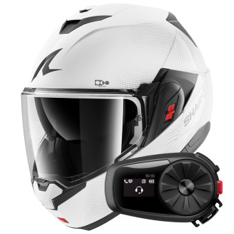 Casque Modulable Shark Oxo SP Lyne WSS + Kit Bluetooth 5S Solo