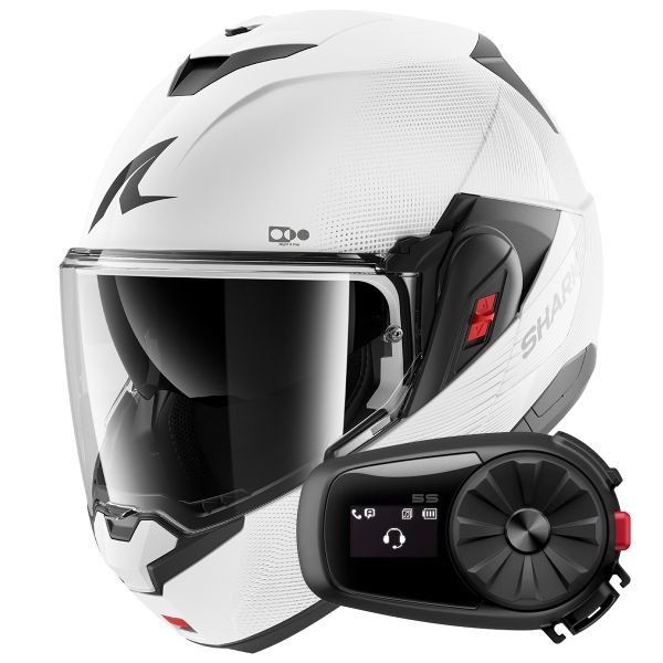 Casque Modulable Shark Oxo SP Lyne WSS + Kit Bluetooth 5S Solo