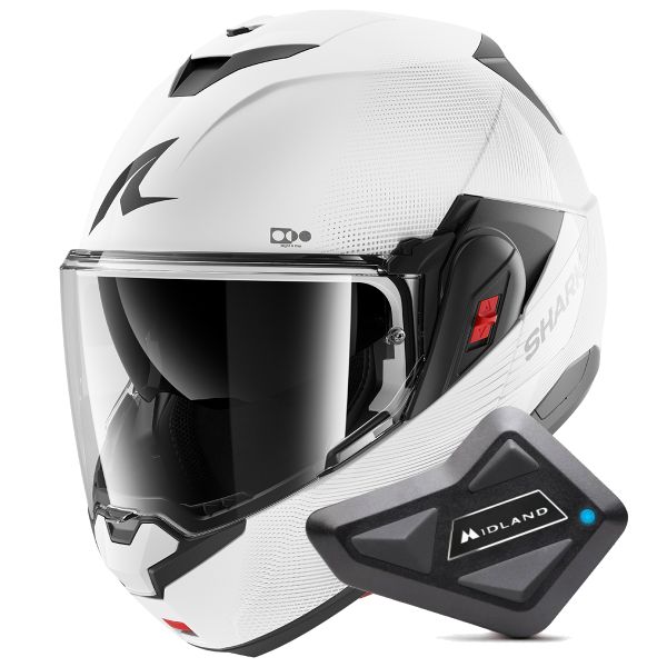 Casque Modulable Shark Oxo SP Lyne WSS + Kit Bluetooth BT Mini