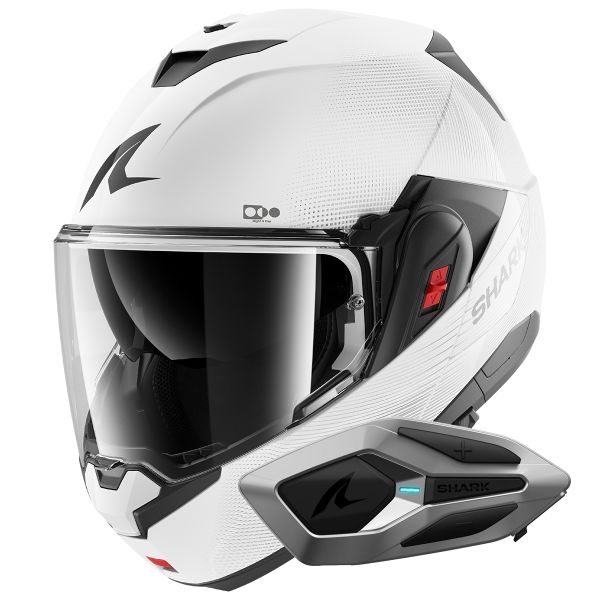 Casque Modulable Shark Oxo SP Lyne WSS + Kit Bluetooth Sena for Shark Mesh Solo