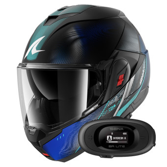 Casque Modulable Shark Oxo Speed-Tech KBW + Kit bluetooth 5R Lite Solo