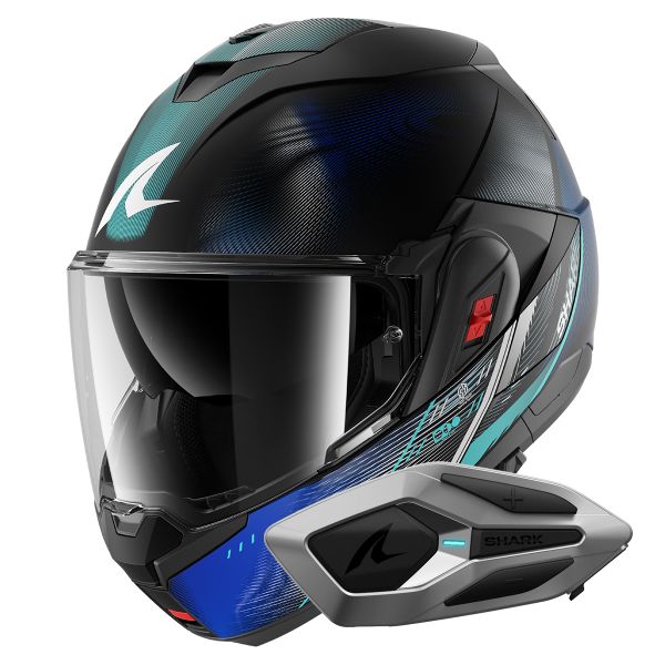 Casque Modulable Shark Oxo Speed-Tech KBW + Kit Bluetooth Sena for Shark Mesh Solo