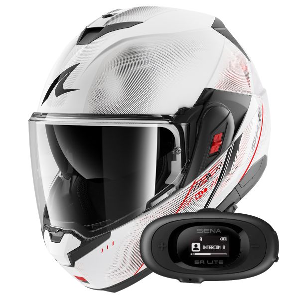 Casque Modulable Shark Oxo Speed-Tech WRK + Kit bluetooth 5R Lite Solo