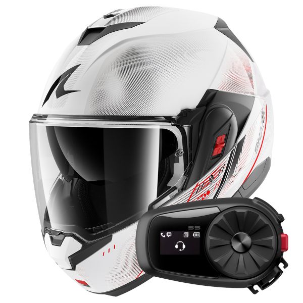 Casque Modulable Shark Oxo Speed-Tech WRK + Kit Bluetooth 5S Solo