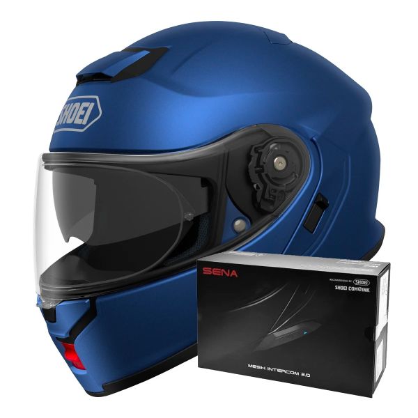 Casque Modulable Shoei Neotec 3 Matt Blue Metal + Intercom Sena SRL-03 Casque Modulable Shoei Neotec 3 Matt Blue Metal + Intercom Sena SRL-03