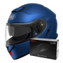 Casque Modulable Shoei Neotec 3 Matt Blue Metal + Intercom Sena SRL-03