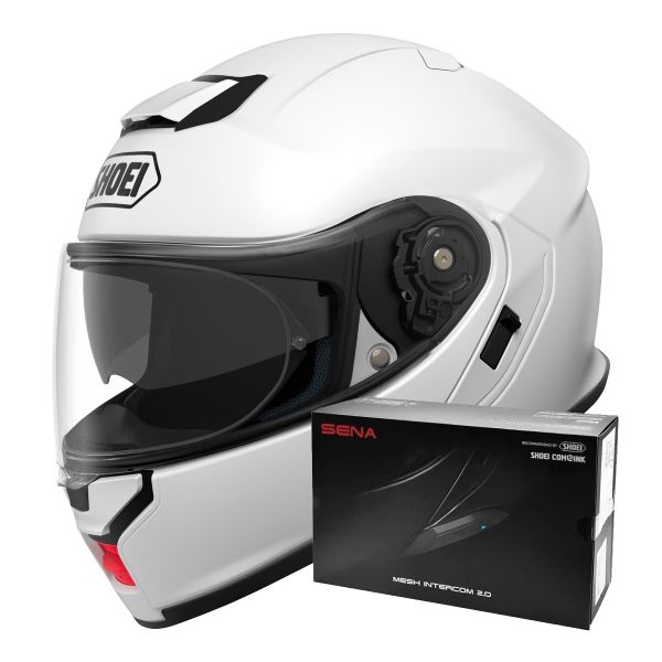 Casque Modulable Shoei Neotec 3 White + Intercom Sena SRL-03 Casque Modulable Shoei Neotec 3 White + Intercom Sena SRL-03