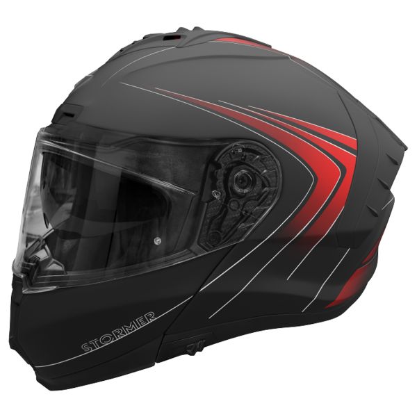 Casque Modulable Stormer Blow Angel Black Red Matt