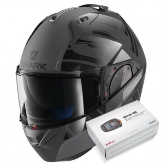 Casque Modulable Shark Evo-One 2 Lithion Dual AKA + Kit Bluetooth Sena SMH5 Casque Modulable Shark Evo-One 2 Lithion Dual AKA + Kit Bluetooth Sena SMH5