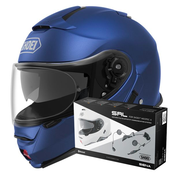 Casque Modulable Shoei Neotec II Matt Blue Metal + Intercom Sena Neotec II SRL-02 Casque Modulable Shoei Neotec II Matt Blue Metal + Intercom Sena Neotec II SRL-02