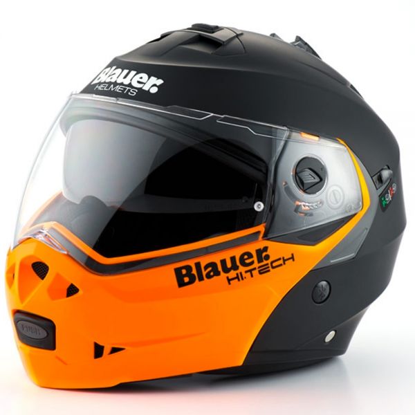 Casque Modulable Blauer Sky Noir Mat Orange