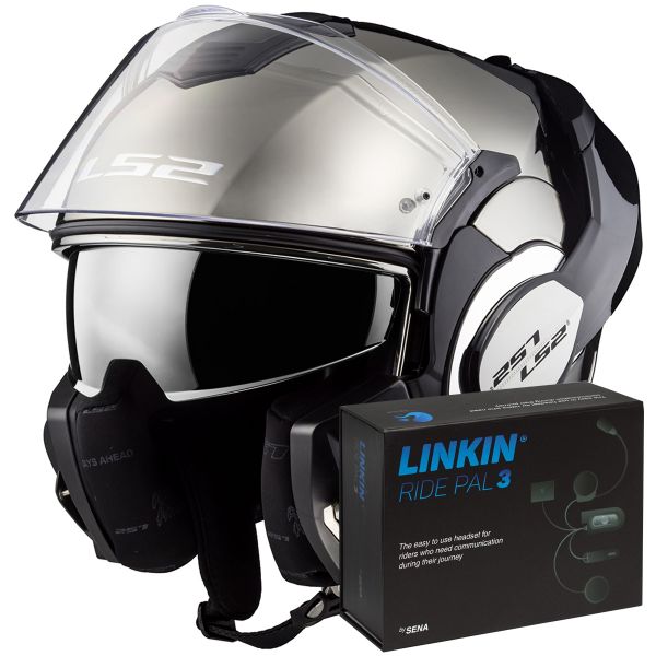 Casque Ls2 Valiant Solid Gloss Chrome Ff399 Linkin Ride Pal Iii En